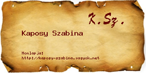 Kaposy Szabina névjegykártya
