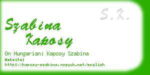 szabina kaposy business card